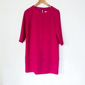 Kate Spade Fancy Meeting You Magenta Pink Scallop Shift Dress Womens Size 0